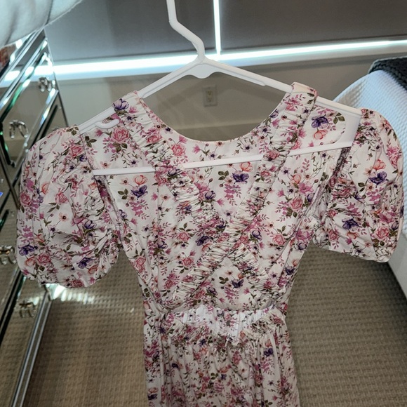 Floral maxi dress Petite 👗 US 0 Collective The Label Petite open back pink - Picture 10 of 11